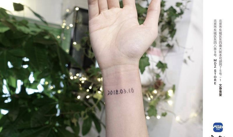 日期纹身图片_手臂数字纹身图案