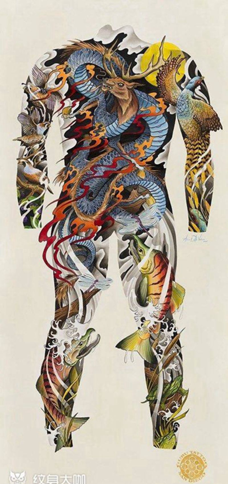 好图推荐纹身图片_手稿背部纹身图案