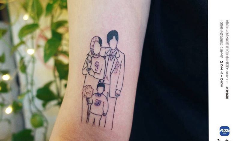 记录纹身图片_手臂线构纹身图案