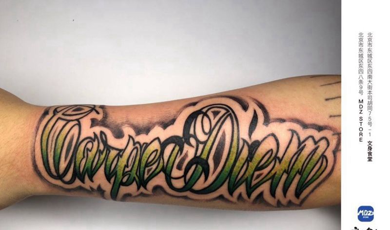 原创花体字纹身图片_手臂花体字纹身图案