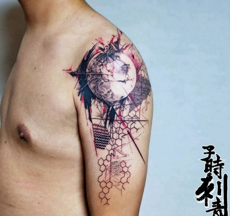 几何风格纹身图片_手臂几何纹身图案