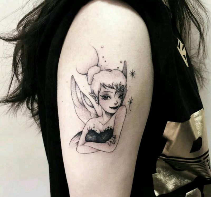 精灵纹身图片_手臂欧美写实几何纹身图案