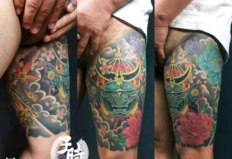 【传统纹身的魅力】纹身图片_腿部传统宗教原创成品纹身图案
