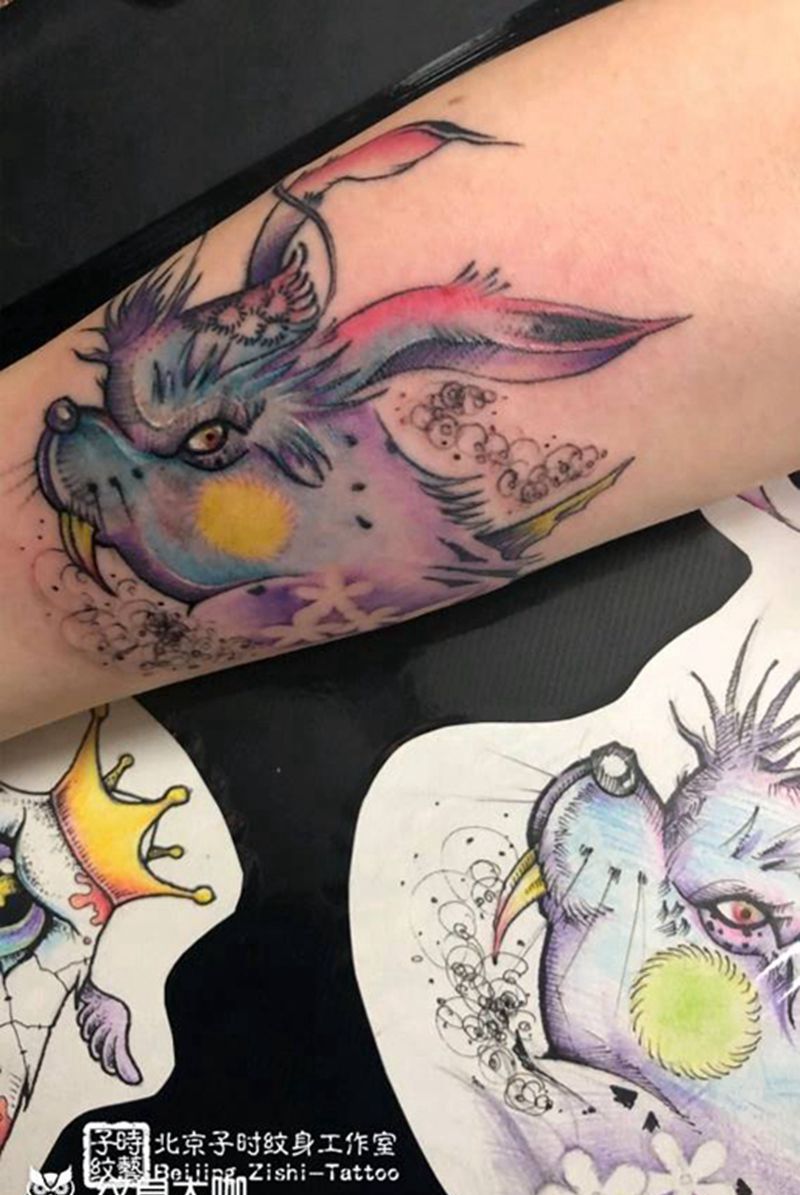 兔子纹身图片_手臂纹身图案