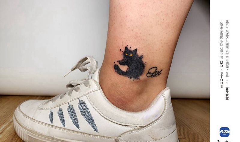 无标题纹身图片_脚部简笔画纹身图案