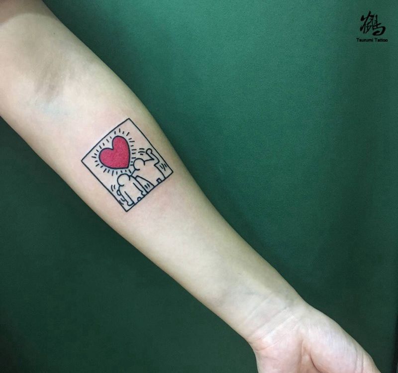 手臂小图图纹身图片_成品手臂清新字符纹身图案