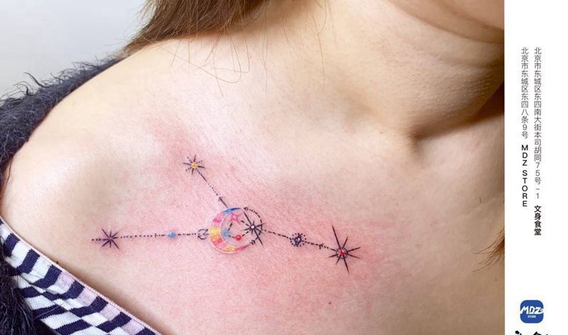 无标题纹身图片_肩部水彩纹身图案