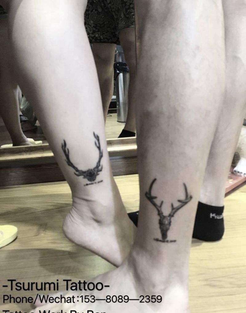 情侣鹿纹身图片_