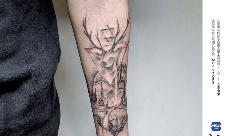 无标题纹身图片_手臂水墨纹身图案