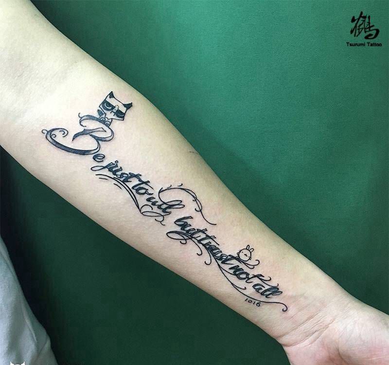字纹身图片_手臂清新字符原创动物纹身图案
