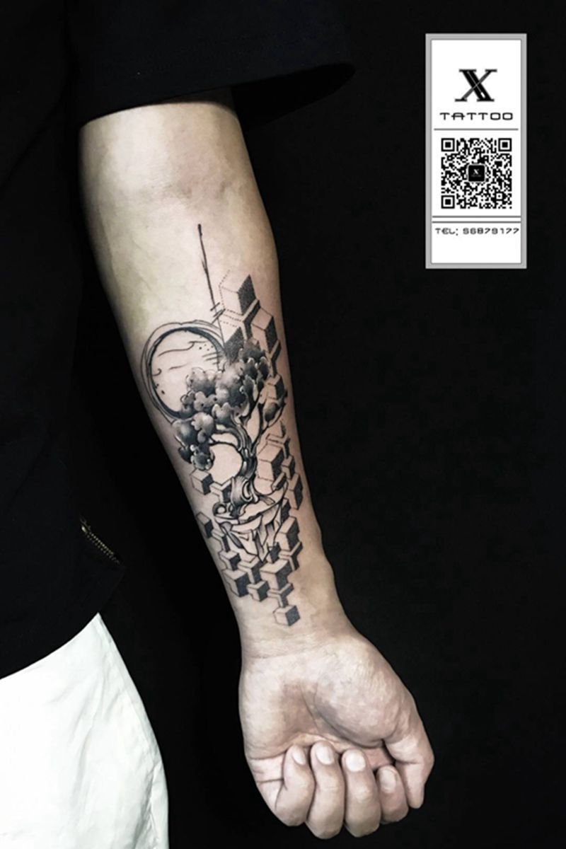 树纹身图片_成品手臂原创图腾欧美纹身图案