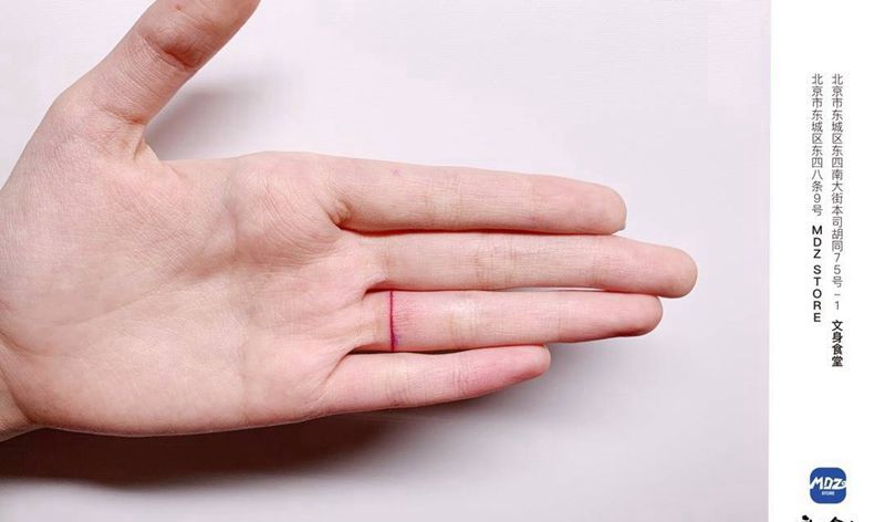 无标题纹身图片_手部直线纹身图案