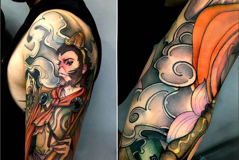 【猴】纹身图片_手臂传统清新动物人物鬼神原创成品纹身图案