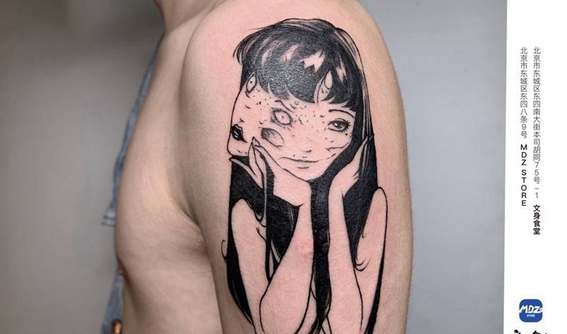 富江纹身图片_手臂New School纹身图案