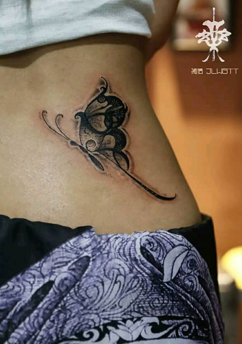 燕尾碟纹身图片_