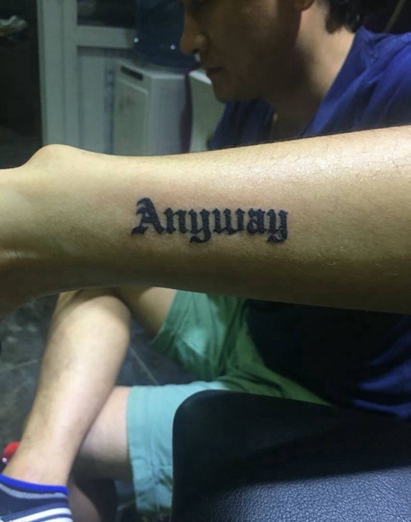 英文字母纹身图片_成品手臂清新原创纹身图案