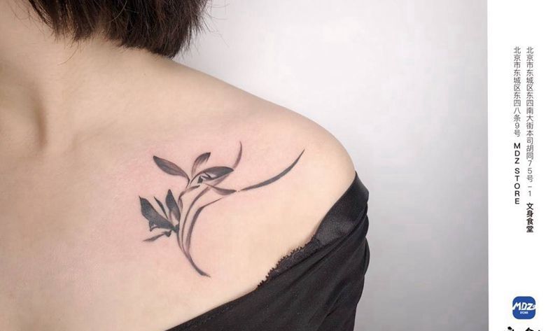 无标题纹身图片_肩部水墨纹身图案