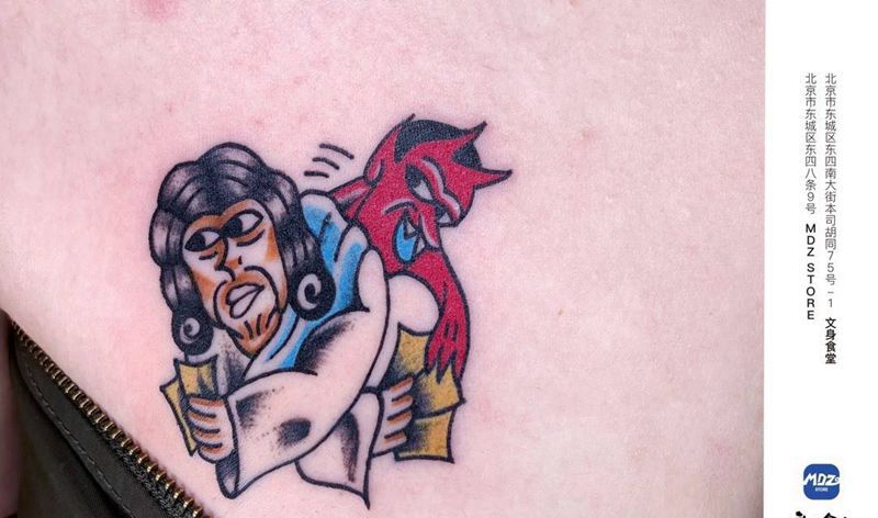 无标题纹身图片_背部Old School纹身图案