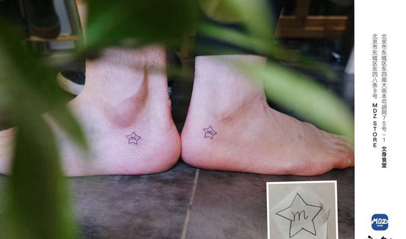 无标题纹身图片_脚部简笔画纹身图案