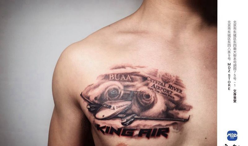 无标题纹身图片_胸部欧美写实纹身图案