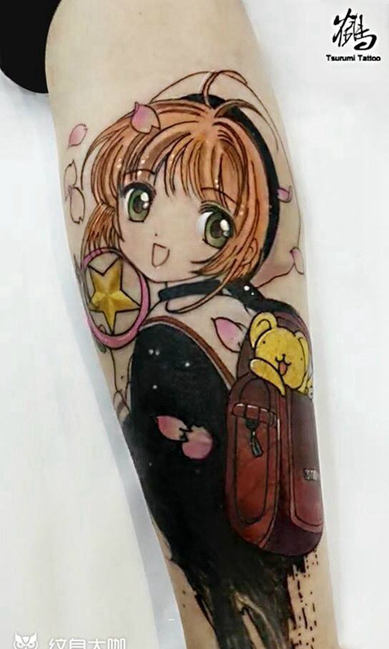 原创遮盖小樱纹身图片_成品手臂清新肖像原创人物动物纹身图案
