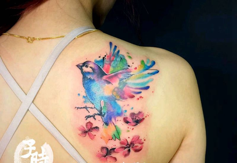 遮盖纹身图片_肩部欧美动物静物原创遮盖成品纹身图案