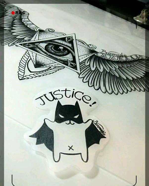 蝙蝠侠纹身图片_颈部背部手臂手部欧美人物原创成品手稿插画纹身图案