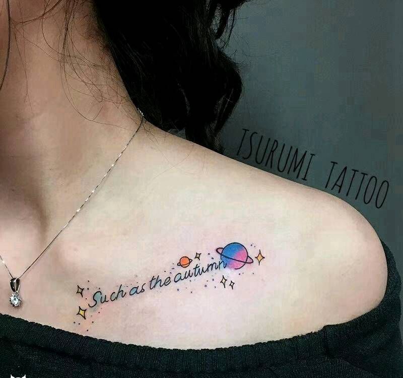 【小清新】纹身图片_肩部清新字符原创成品纹身图案