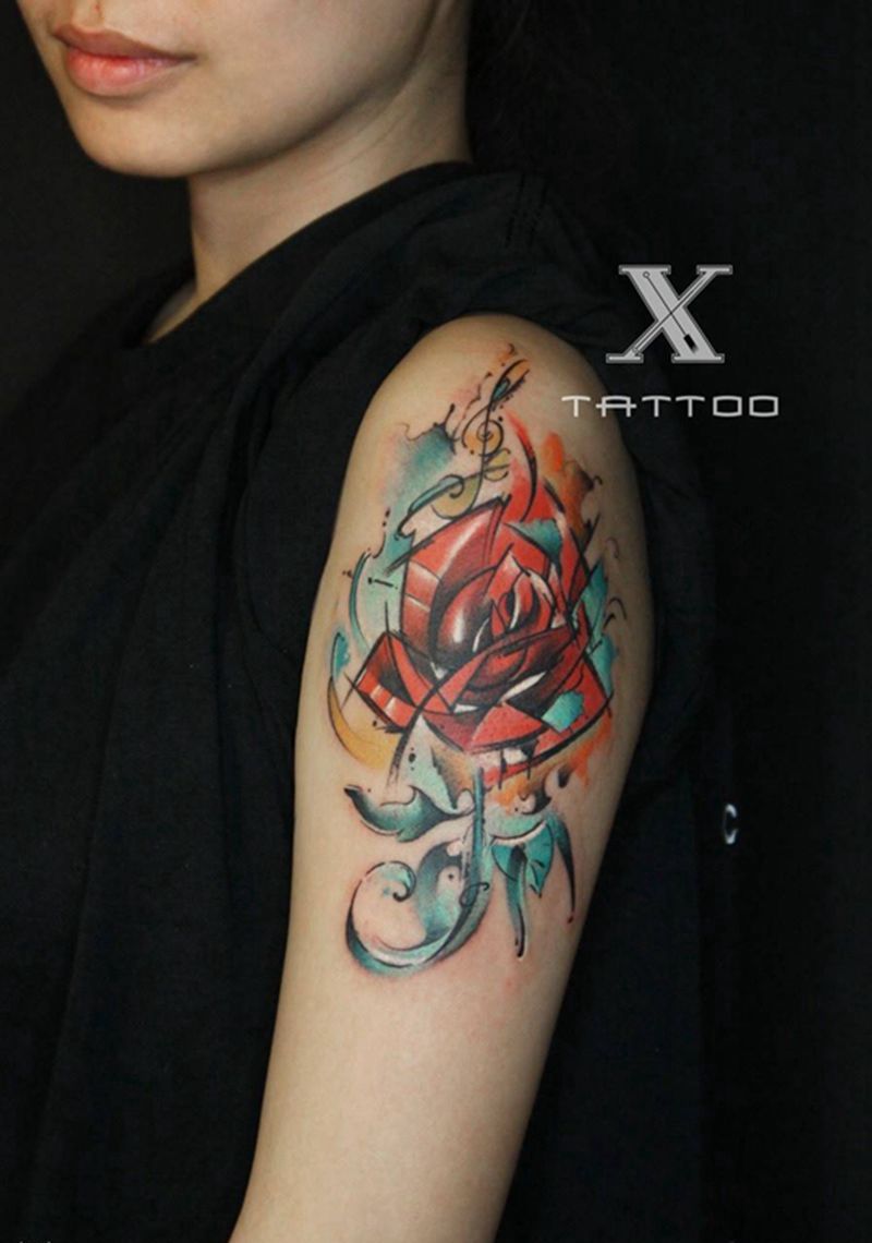 花纹身图片_成品手臂欧美植物原创概念纹身图案