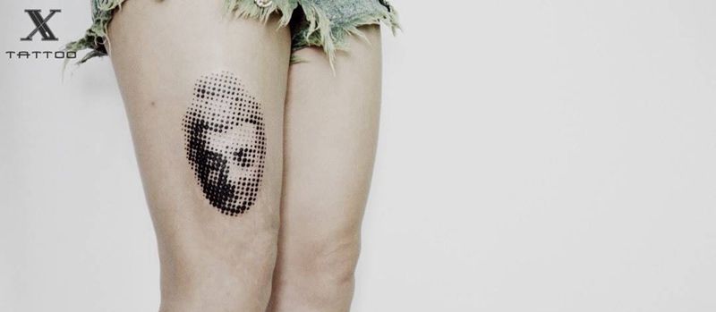 佛纹身图片_成品腿部传统宗教概念纹身图案