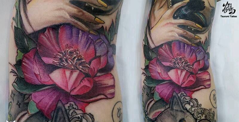 原创【小花花之一】纹身图片_手臂写实植物原创成品纹身图案