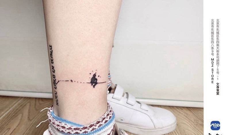 无标题纹身图片_脚部简笔画纹身图案