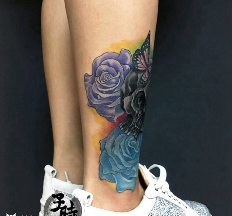 修改作品纹身图片_腿部欧美修改添加成品纹身图案