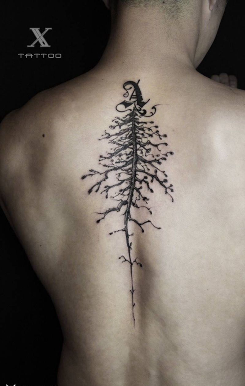 树纹身图片_成品背部原创概念纹身图案