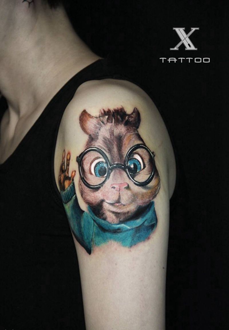 鼠来宝纹身图片_成品手臂肖像原创可爱系纹身图案