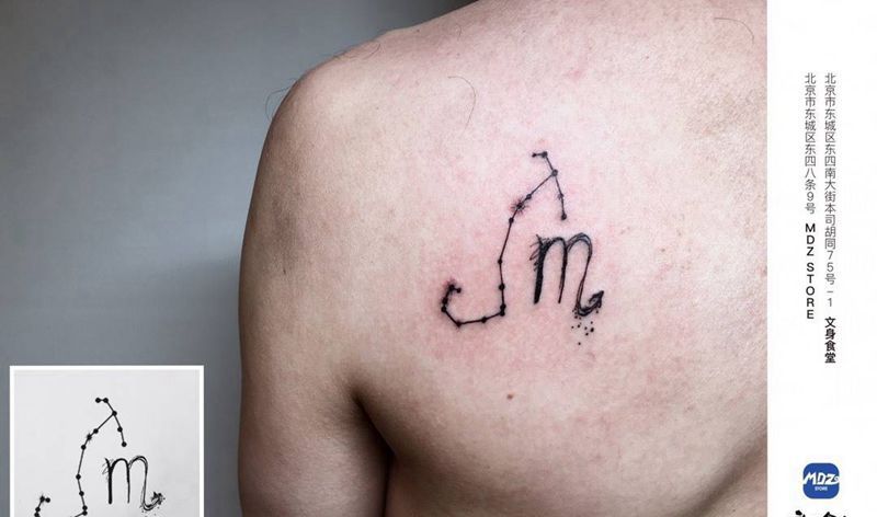 无标题纹身图片_背部简笔画纹身图案