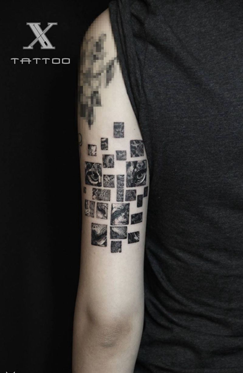 豹子纹身图片_成品手臂概念欧美纹身图案