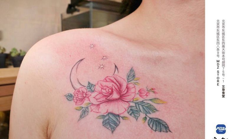 无标题纹身图片_胸部点刺水彩纹身图案