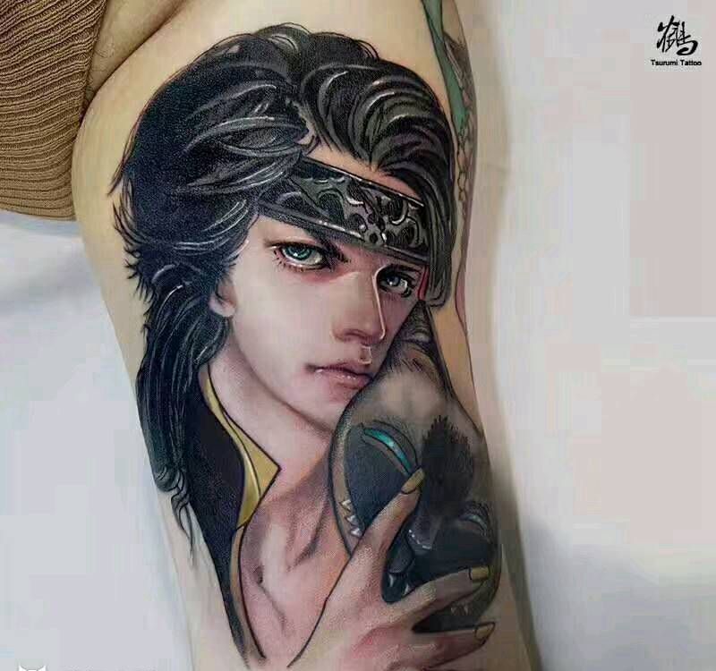 鹤见原创【暹罗猫拟人】纹身图片_手臂肖像写实动物鬼神原创成品纹身图案