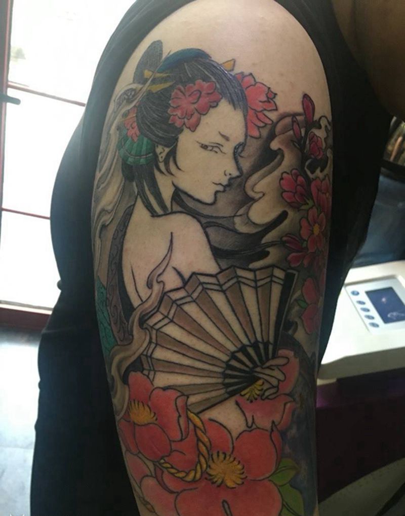 艺妓纹身图片_