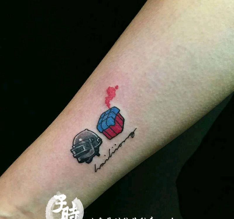 吃鸡纹身图片_手臂欧美原创成品纹身图案