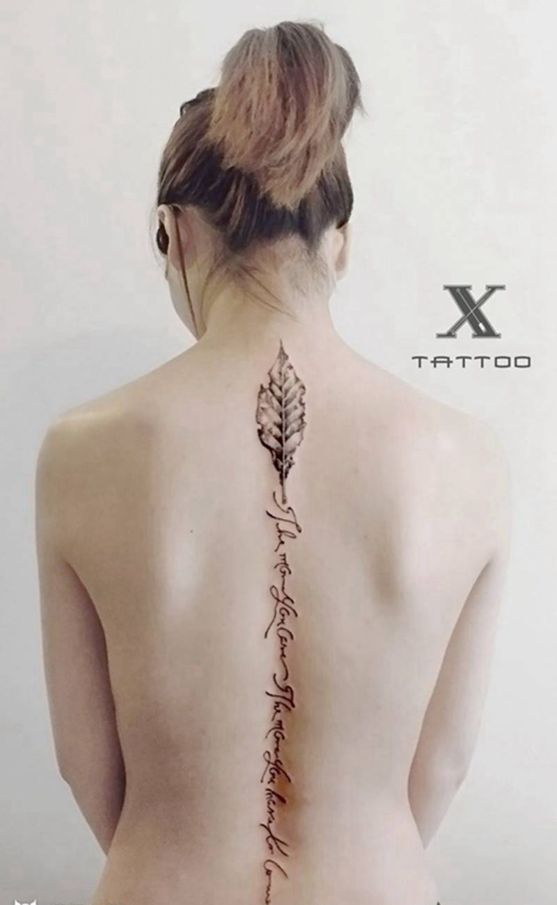 叶与字纹身图片_成品字符原创可爱系清新纹身图案