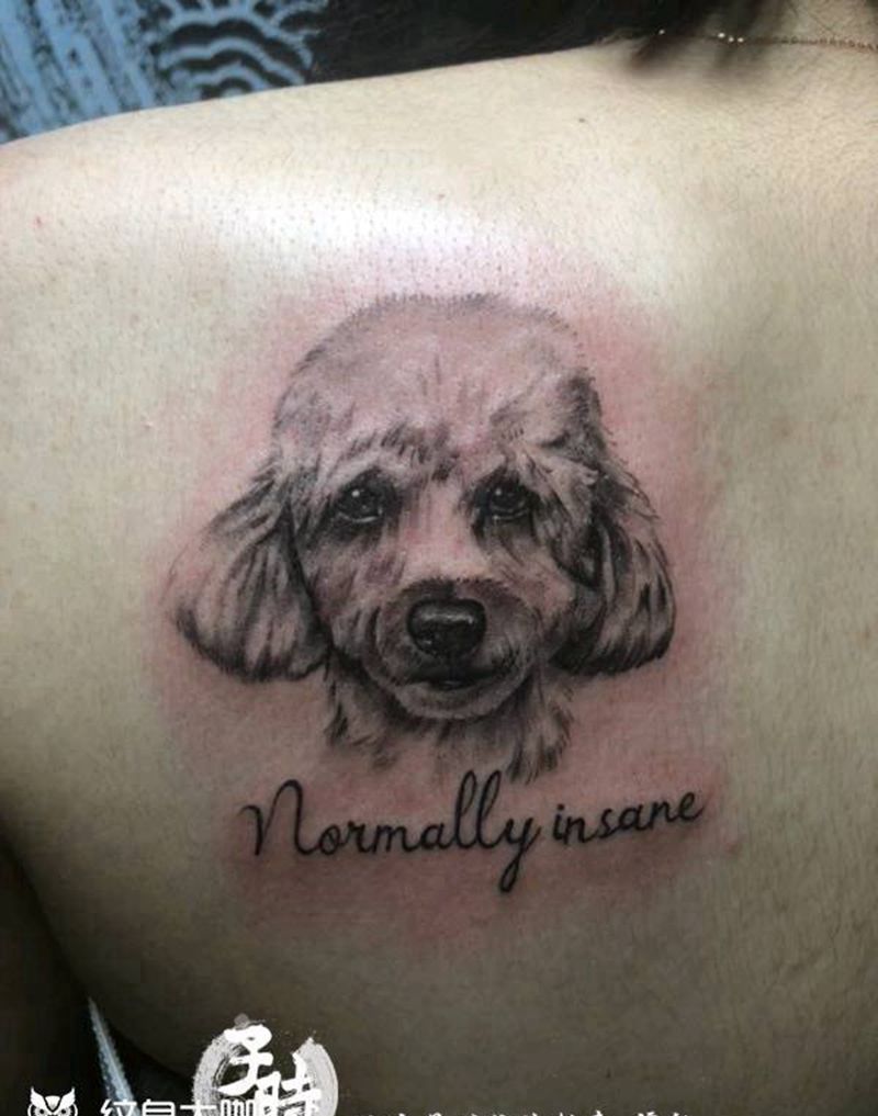 爱宠纹身图片_肩部欧美写实动物原创成品纹身图案