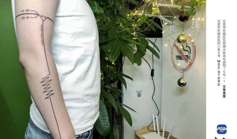 无标题纹身图片_手臂线构纹身图案