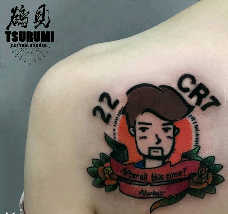 鹤见原创私人定制刺青【她EX】纹身图片_背部清新人物原创成品纹身图案