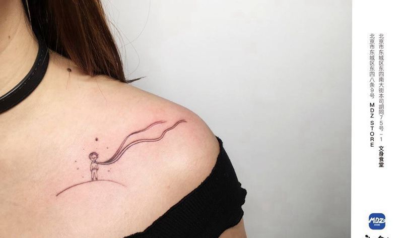 无标题纹身图片_肩部New School纹身图案