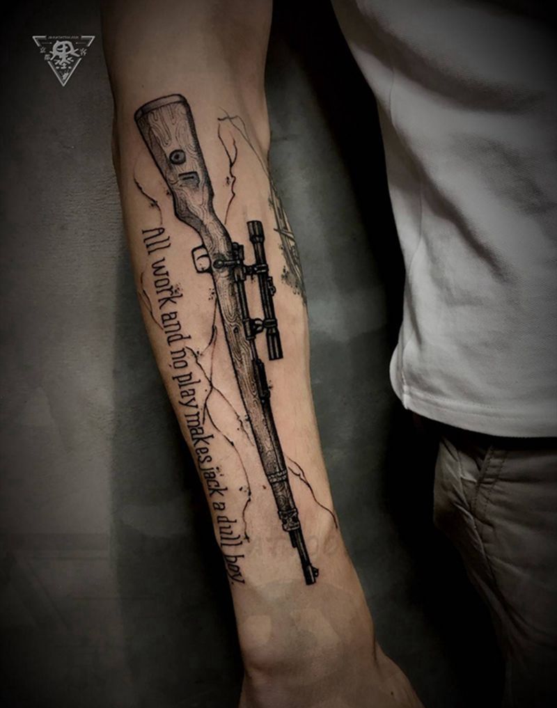 京都墨客刺青纹身图片_手臂点刺纹身图案