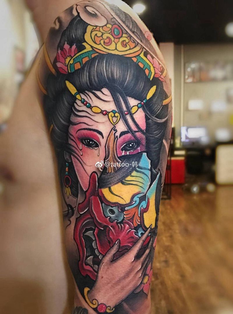 艺妓纹身图片_