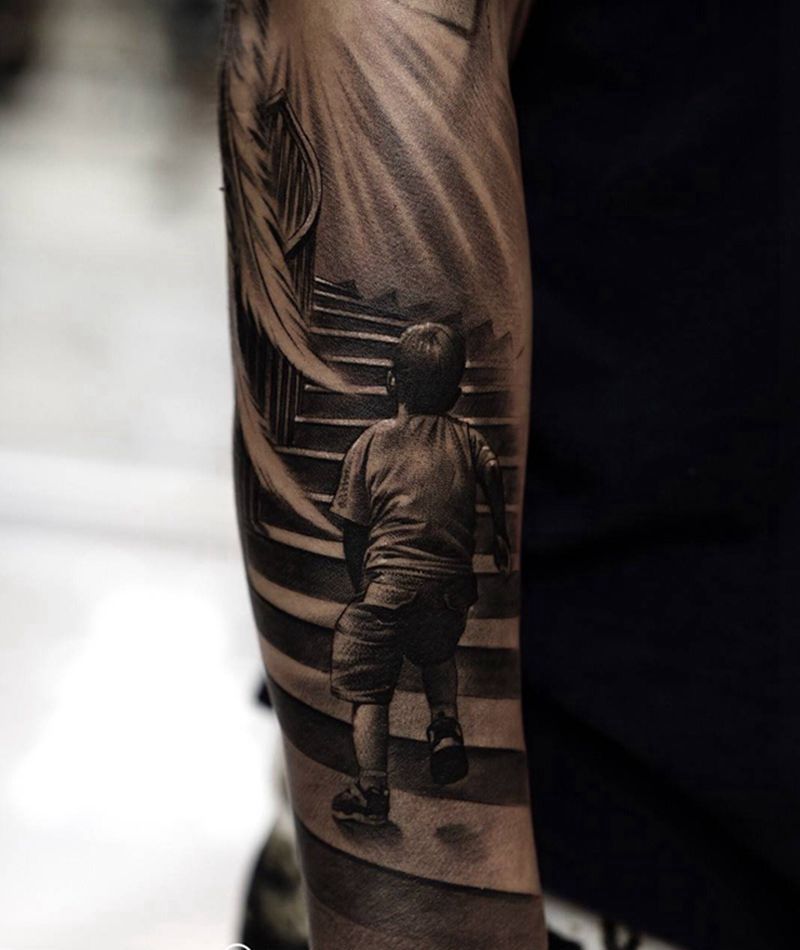 q q纹身图片_成品原创写实手臂人物纹身图案