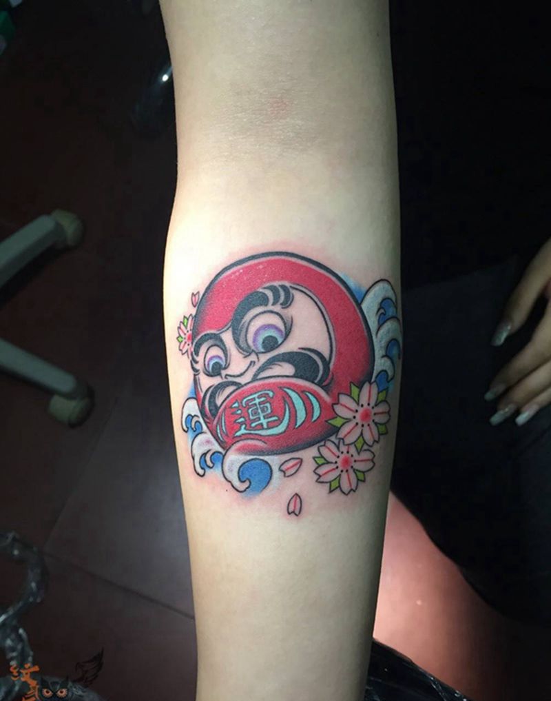 达摩纹身图片_肖像传统欧美清新写实宗教鬼神手臂胸部腰部纹身图案